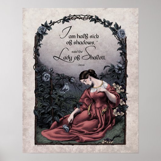 Tennyson "Lady of Shalott" Viktorianisch Art 16x20 Poster (Vorne)