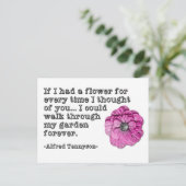 Tennyson Liebe Gedicht Postcard Postkarte (Stehend Vorderseite)