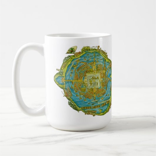 Tenochtitlan Map Wall Clock Kaffeetasse (Links)