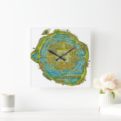 Tenochtitlan Map Wall Clock Quadratische Wanduhr (Zuhause)