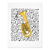 Tenor Horn Musical Notes Hornist Brass Musiker Fotodruck (Vorne)