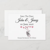 Tenor Horn Musician Wedding rettet das Datum (Vorne/Hinten)