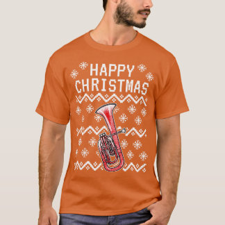 Tenor Horn Ugly Christmas Hornist Blasmusiker T-Shirt