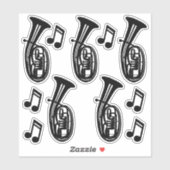 Tenor Horn und Hinweise Aufkleber (Blatt)