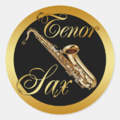 TENOR SAX RUNDER AUFKLEBER (Vorderseite)
