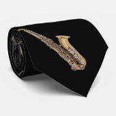 Tenorsaxofon auf einem Schwarzen Krawatte (Gerollt)