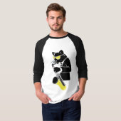 Tenorsaxofon-Katze - Gelb T-Shirt (Vorne ganz)