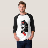 Tenorsaxofon-Katze - Rot T-Shirt (Vorne ganz)