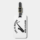 Tenorsaxofonvektorentwürfe Gepäckanhänger (Vorderseite vertikal)