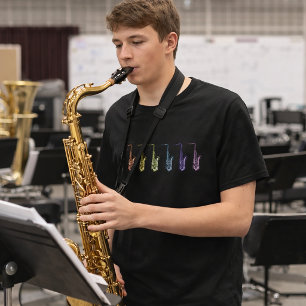 Tenorsaxophon Regenbogen  T-Shirt