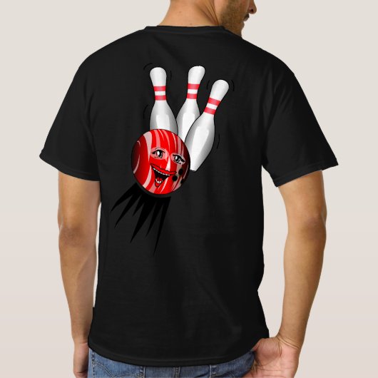 Tenpin Bowling Strike. T-Shirt (Rückseite)
