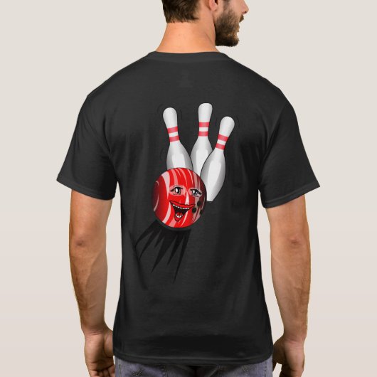 Tenpin Bowling Strike. T-Shirt (Rückseite)