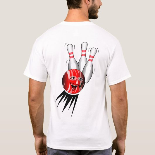Tenpin Bowling Strike. T-Shirt (Rückseite)