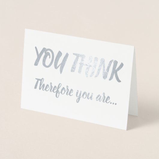 Tenside Glückwünsche Silver Foil Brush Sie denken Folienkarte (Vorderseite)