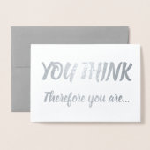 Tenside Glückwünsche Silver Foil Brush Sie denken Folienkarte (Vorderseite mit Umschlag)