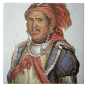 Tenskwatawa (1775-1836) (Farbelitho) Fliese