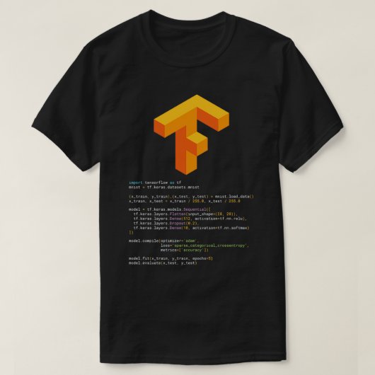 Tensorflow keras MNIST T-Shirt (Design vorne)