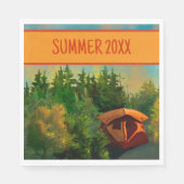 Tent Camping Picnic Vibes Serviette (Vorderseite)