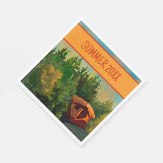 Tent Camping Picnic Vibes Serviette (Ecke)