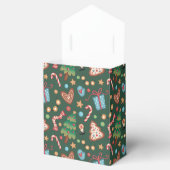 Tent Party Favor Gift Box Green Christmas Pattern Geschenkschachtel (Geöffnet)