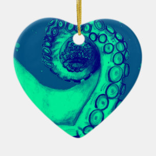 Tentacle, aquamariner und nautischer Oktopus Keramikornament
