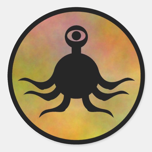 Tentacle Monster Hazard Runder Aufkleber (Vorderseite)