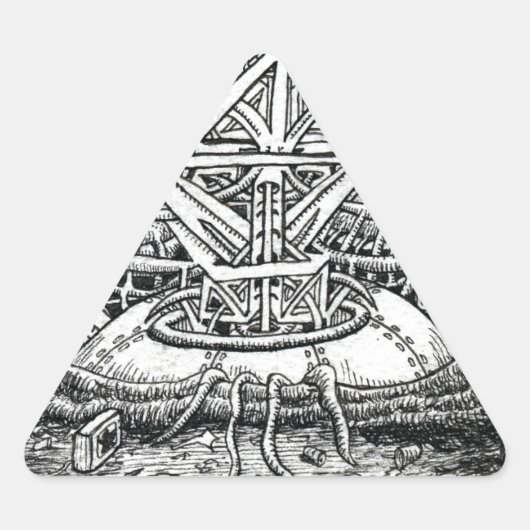 Tentacle Tank von Brian Benson Dreieckiger Aufkleber (Vorderseite)