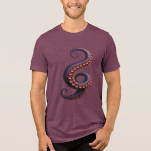 Tentacle Trouble - 3D Intruder Design Tri-Blend Shirt