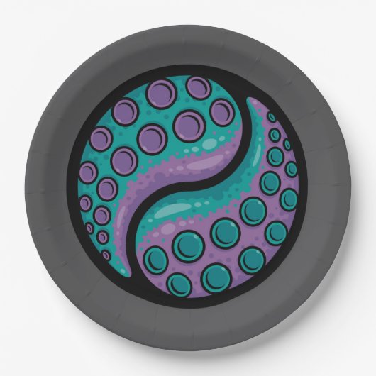 Tentacle Yin Yang Pappteller (Vorderseite)