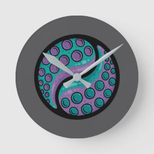 Tentacle Yin Yang Runde Wanduhr