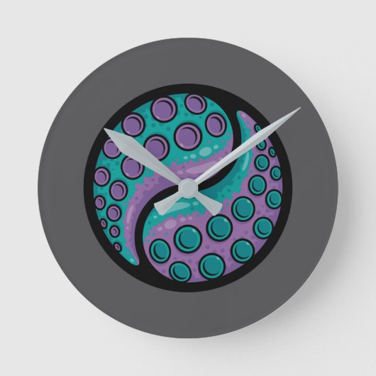 Tentacle Yin Yang Runde Wanduhr (Vorderseite)