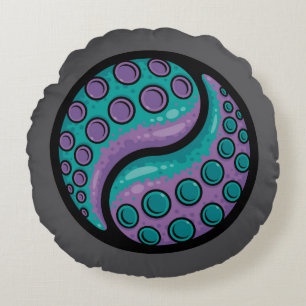 Tentacle Yin Yang Rundes Kissen