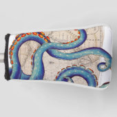 Tentacles dunkelblaue Karte Vintag Golf Headcover (Vorderseite)