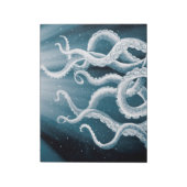 Tentacles Galaxy Blue Moon Rays Notizblock (Rotiert)