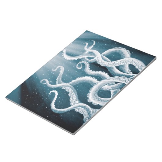 Tentacles Galaxy Blue Moon Rays Notizblock (angewinkelt)