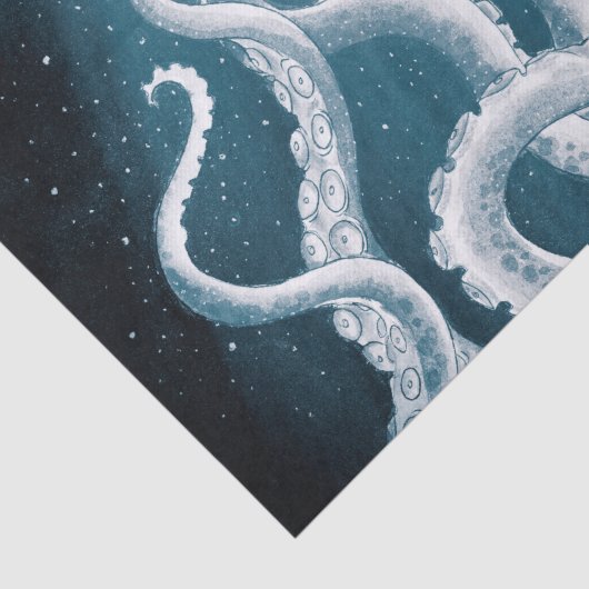 Tentacles Galaxy Blue Moon Rays Seidenpapier (Ausschnitt)