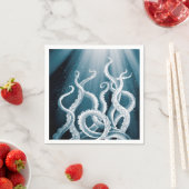 Tentacles Galaxy Blue Moon Rays Serviette (Beispiel)