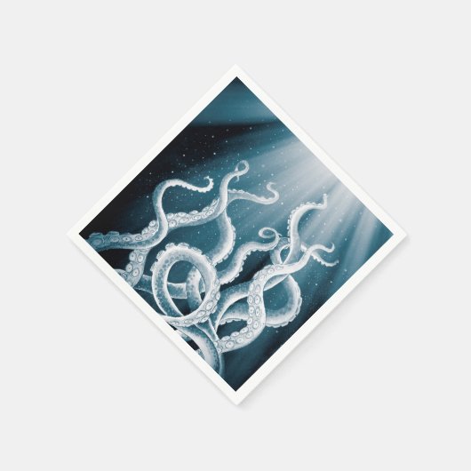 Tentacles Galaxy Blue Moon Rays Serviette (Ecke)