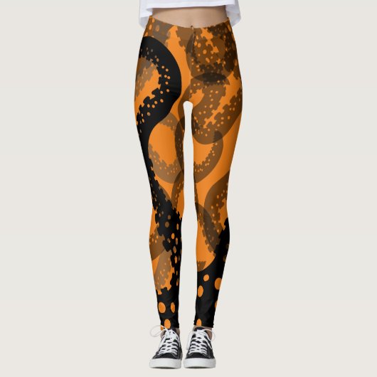 Tentacles verblasste orange Leggings (Vorderseite)