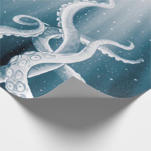 Tentacs Galaxy Blue Moon Rays Geschenkpapier (Ecke)