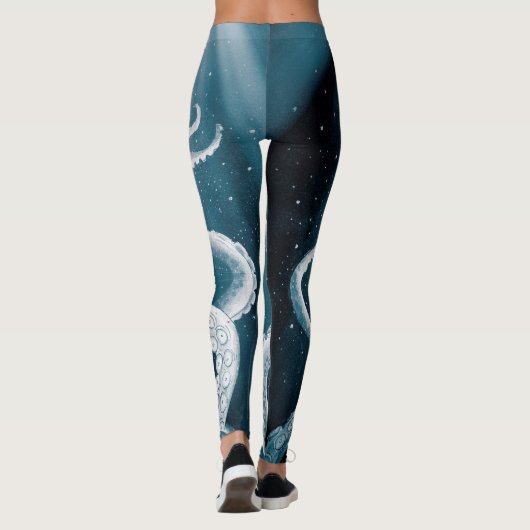 Tentacs Galaxy Blue Moon Rays Leggings (Rückseite)