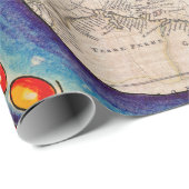 Tentakel-dunkelblaue Karte Vintag Geschenkpapier (Rolleneckpunkt)