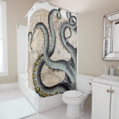 Tentakel-graue Karte Vintag Duschvorhang (Beispiel)