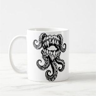 Tentakel-Monster-Mund – Dunkle Meereskreatur Kaffeetasse