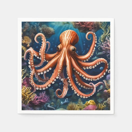 Tentakel Tiefsee Serviette (Vorderseite)