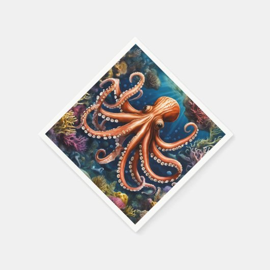 Tentakel Tiefsee Serviette (Ecke)