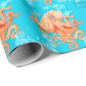 Tentakeln aus personalisiertem Oktopus in blauem M Geschenkpapier (Rolleneckpunkt)