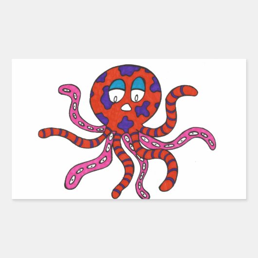 Tentative Octopus Rechteckiger Aufkleber (Vorderseite)