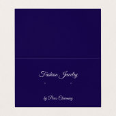 Tented Deep Blue & Gray Stud Earring Display Card Visitenkarten (Außenseite Aufgefaltet)