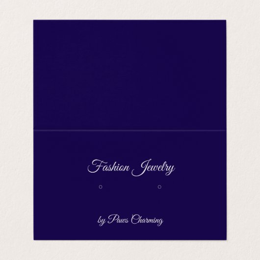 Tented Deep Blue & Gray Stud Earring Display Card Visitenkarten (Außenseite Aufgefaltet)